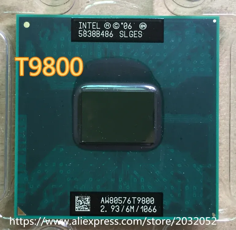 Processeur Lntel CPU ordinateur portable Core 2 Duo T9800 T9800 CPU 6M CACHE / 2,93 GHz / 1066 / Dualcore Socket 479 Pundm45 PM45