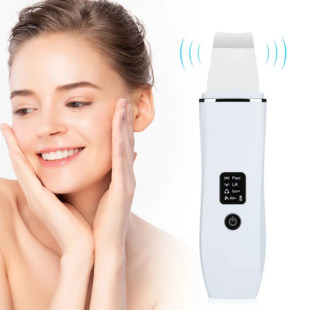 Ultrasone reiniger Apparaat EMS Huid Scrubber Mee-eter Verwijderen Poriën Diepe Reiniging Peeling Sholve Care Face Lifting 240226