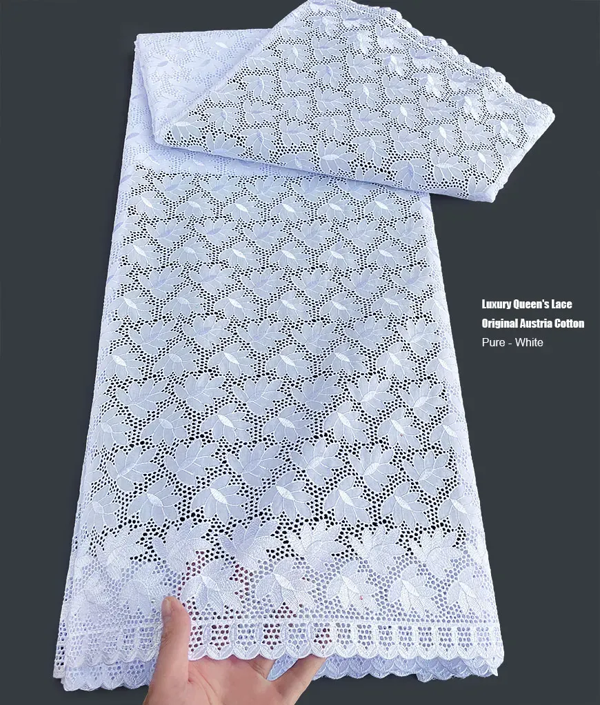 Alimentation délicate brodée autriche coton dentelle soyeuse africaine poli inspiré Voile tissu pour riche événement familial Ocnal Wear