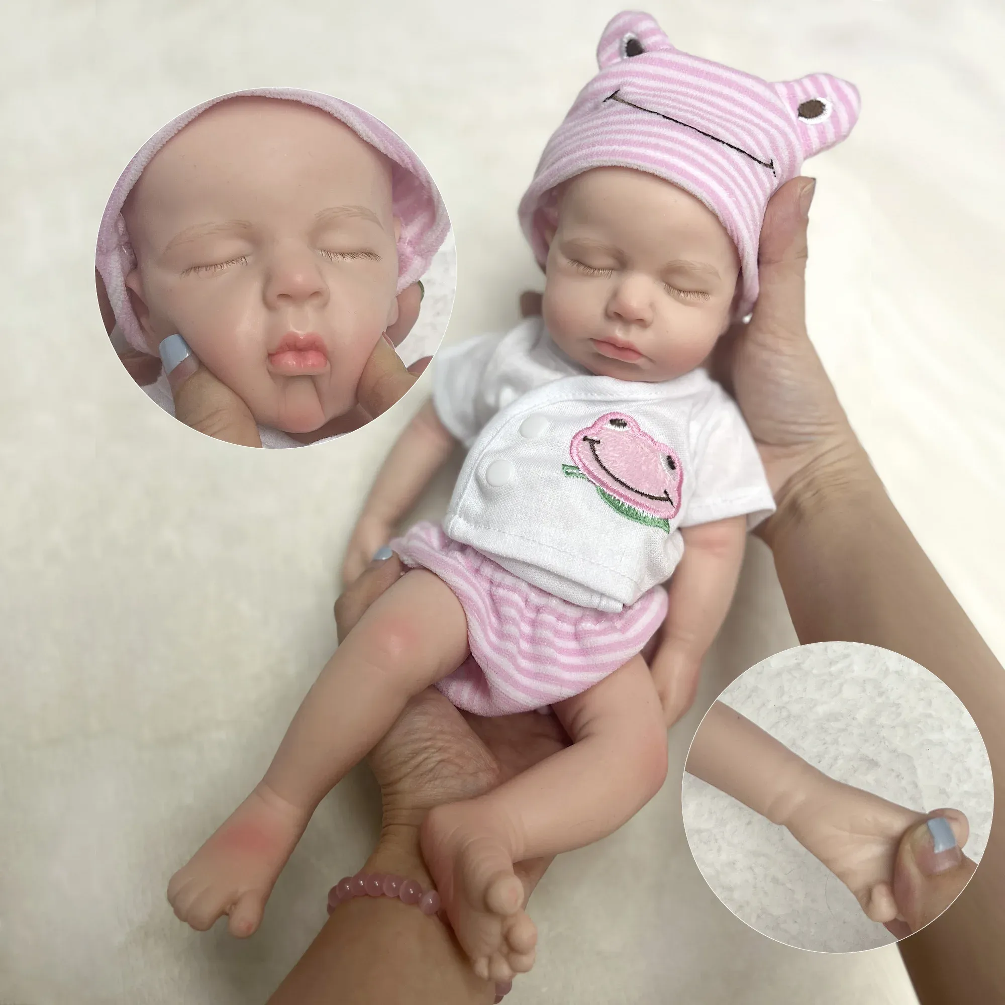 Dolls Loulou Girl 13 "Full Body Soft Solid Silicone Bebe Reborn Doll Fatto a mano Bambola neonato Reborn de Silicone Cuerpo Real Cuerpo