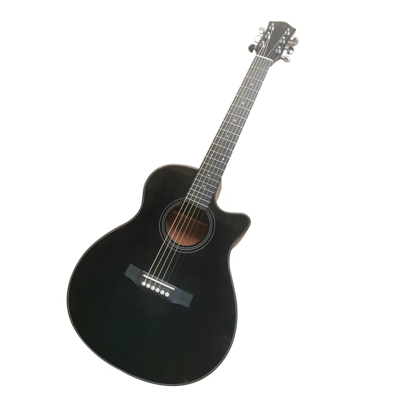 透明なブラックGAバレルハイ構成黒指アコースティックギター