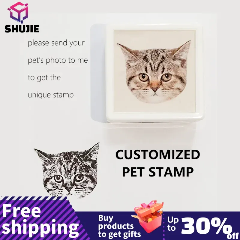 Toys CustomMade Pet Portrait Stamp DIY For Dog Figure Seal Personalized Cat Doggy Cuztomized Memento Chapter for Bookkeeping