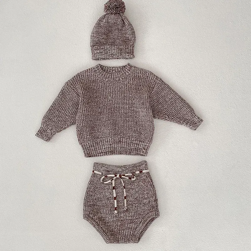 Ensembles d'automne d'hiver enfants en tricot de vêtements en tricot