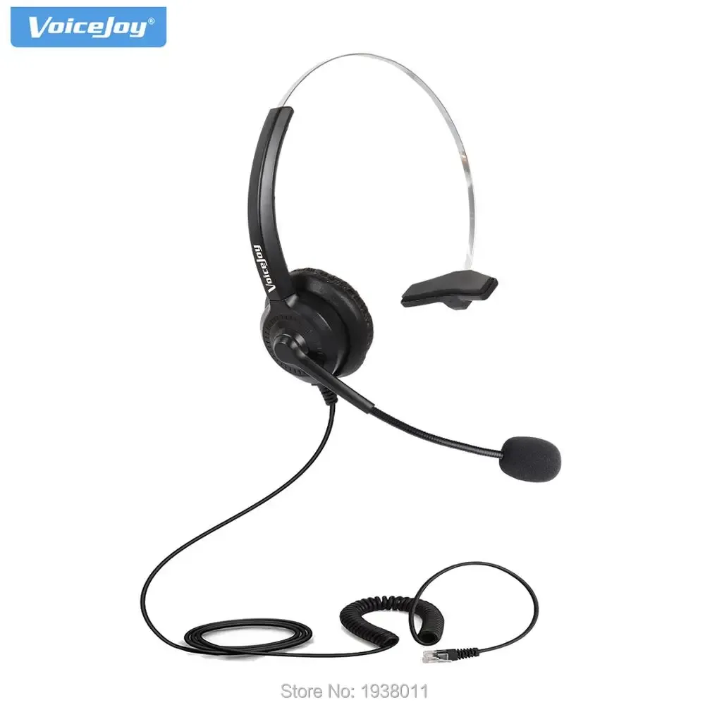 Hoofdtelefoon/headset Handsfree callcenter Ruisonderdrukkende mono-hoofdtelefoon met snoer Headset met microfoon voor bureautelefoon 4-pins RJ9-kristalstekker