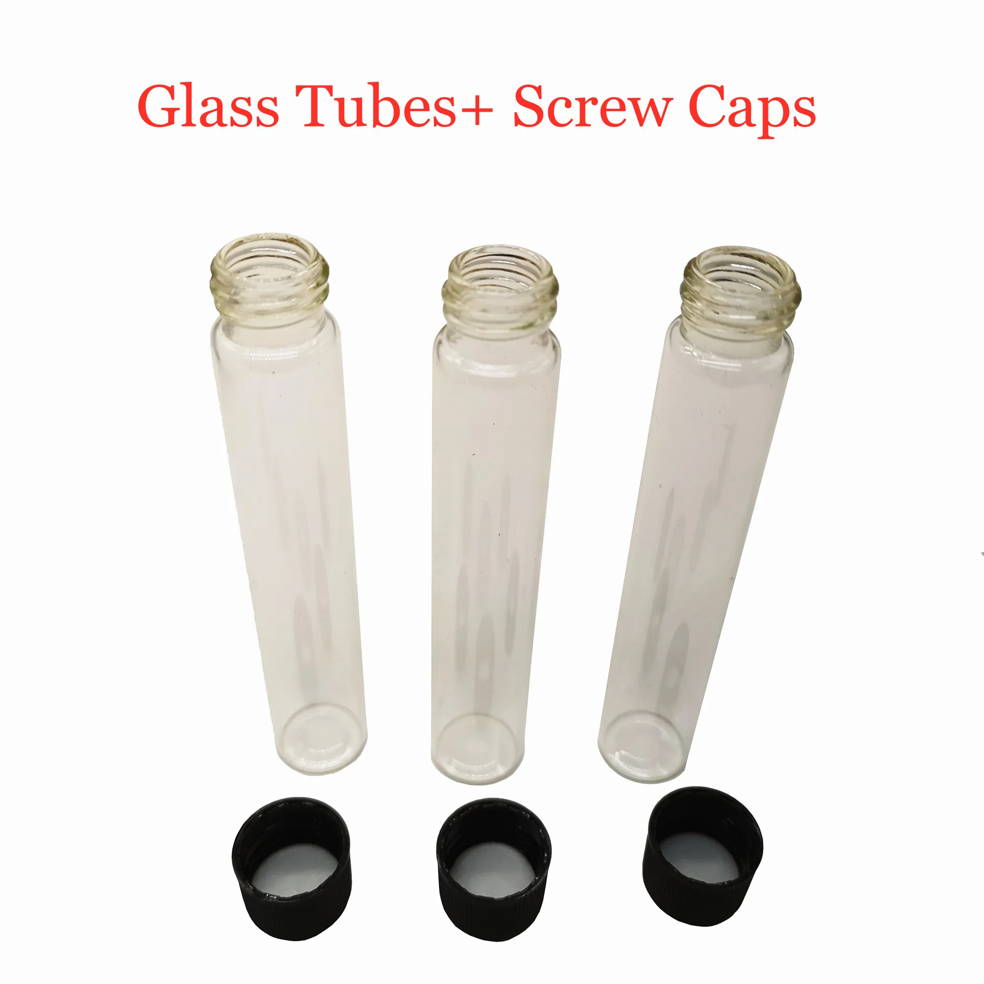 Custom Printing Customize Packaging Bottles Glass Tubes with Lids Screw Caps Empty OEM Label