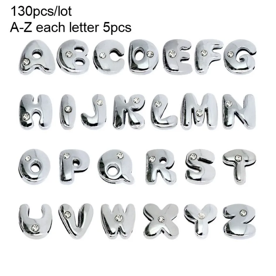 المزيد من الخيارات DIY ملحقات الخرز CAPS 130pcs 8mm alphabet alphabet رسائل سحر Rhinestone Fit