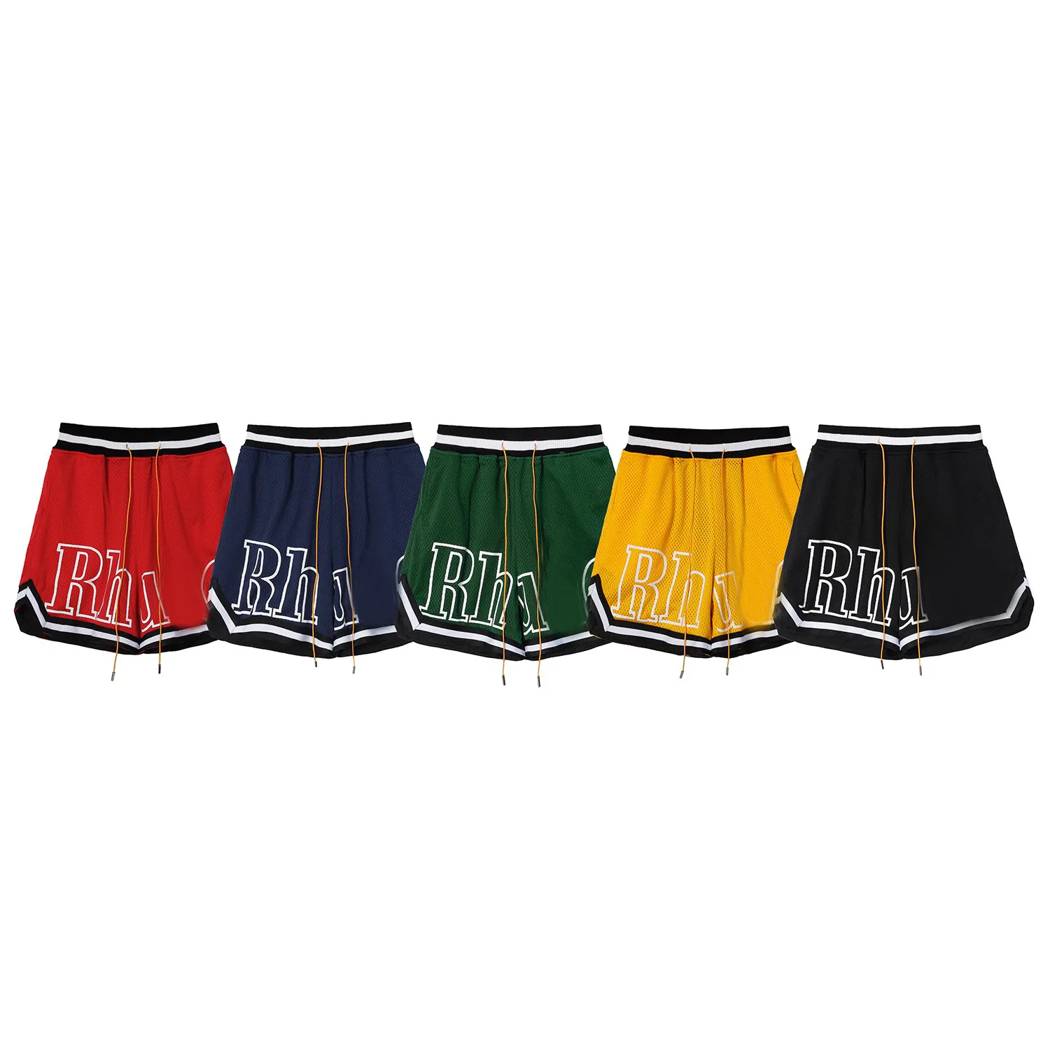 Rhude Fashion Shorts Short de sport de basket-ball de rue pour hommes Pantalon de plage de mode d'été Short rouge et bleu de haute qualité pour hommes