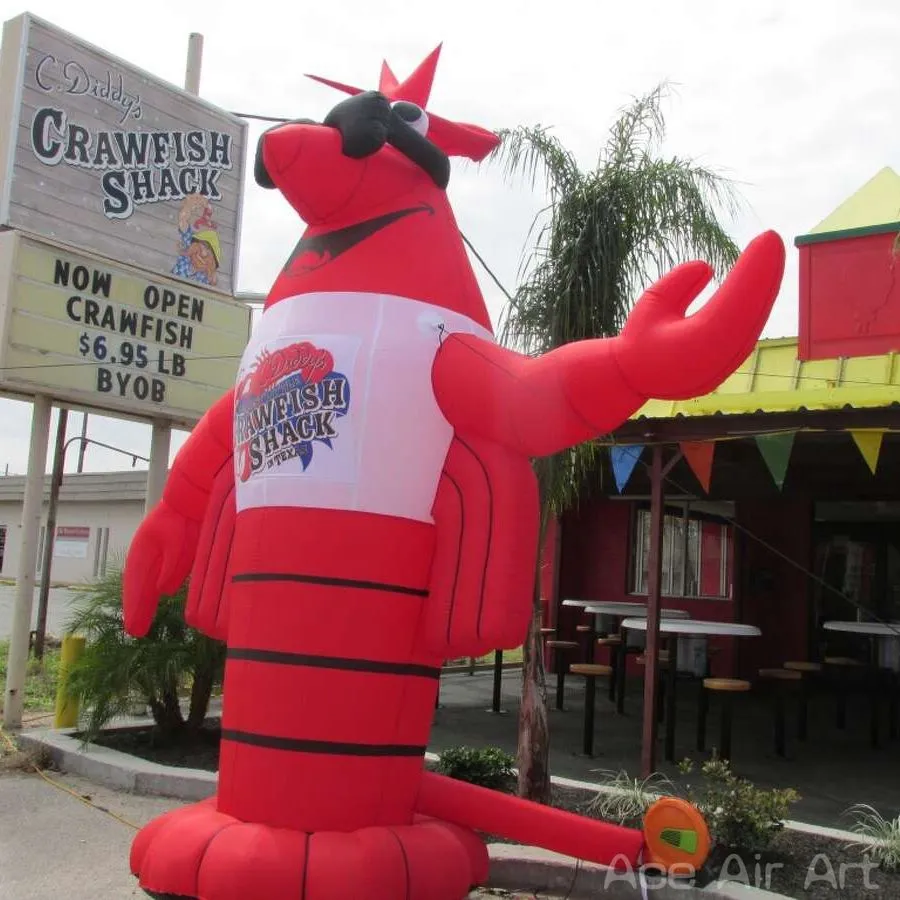 wholesale 8mH (26ft) with blower Standing Inflatable Lobster Cartoon Animal Model For Advertising/ Party/Show Decoration