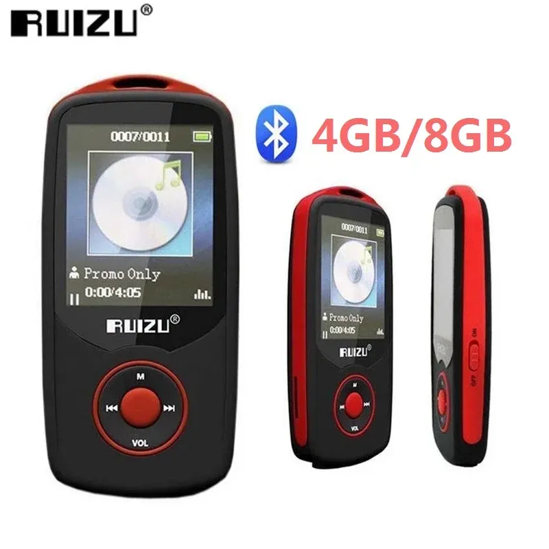 Плеер RUIZU X06 X06S Bluetooth Sport MP3-плеер с 4 ГБ/8 ГБ 1,8-дюймовым экраном Высококачественный Hi-Fi музыкальный плеер Поддержка FM, диктофона, электронных книг