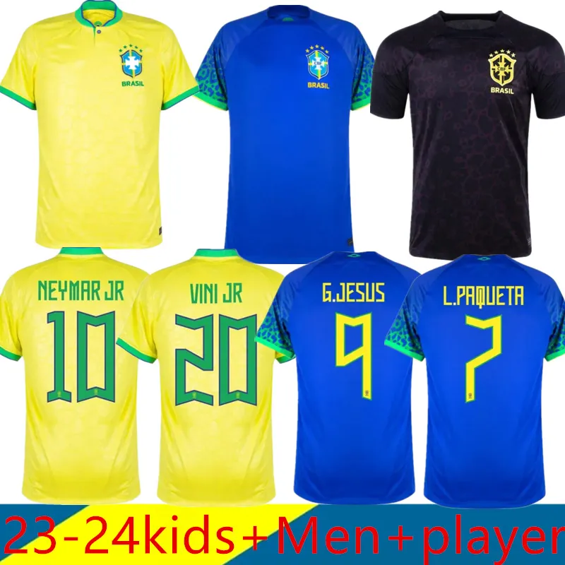 CAMISA BRASIL 2023 NEYMAR SOCCER JERSEYS 22 23 BRAZILIAN KIDS KIT RICHARLISON VINI JR. Antony Raphinha L.Paqueta G.Jesus Casemiro World Cup fotbollströjor