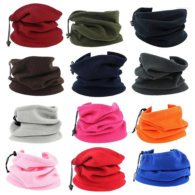 Bandanas mode kvinnor stickad halsduk fast färg vinter snood halsdukar dam varm ull päls tjock unisex män nack halsdukar ring