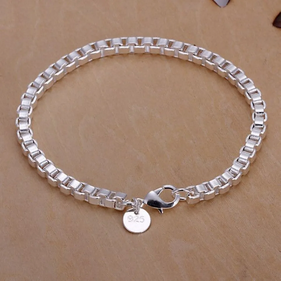 Geschenk 925 Silber Aberdeen Box Armband DFMCH172 brandneue Mode 925 Sterling Silber vergoldet Kettenglied Armbänder316o