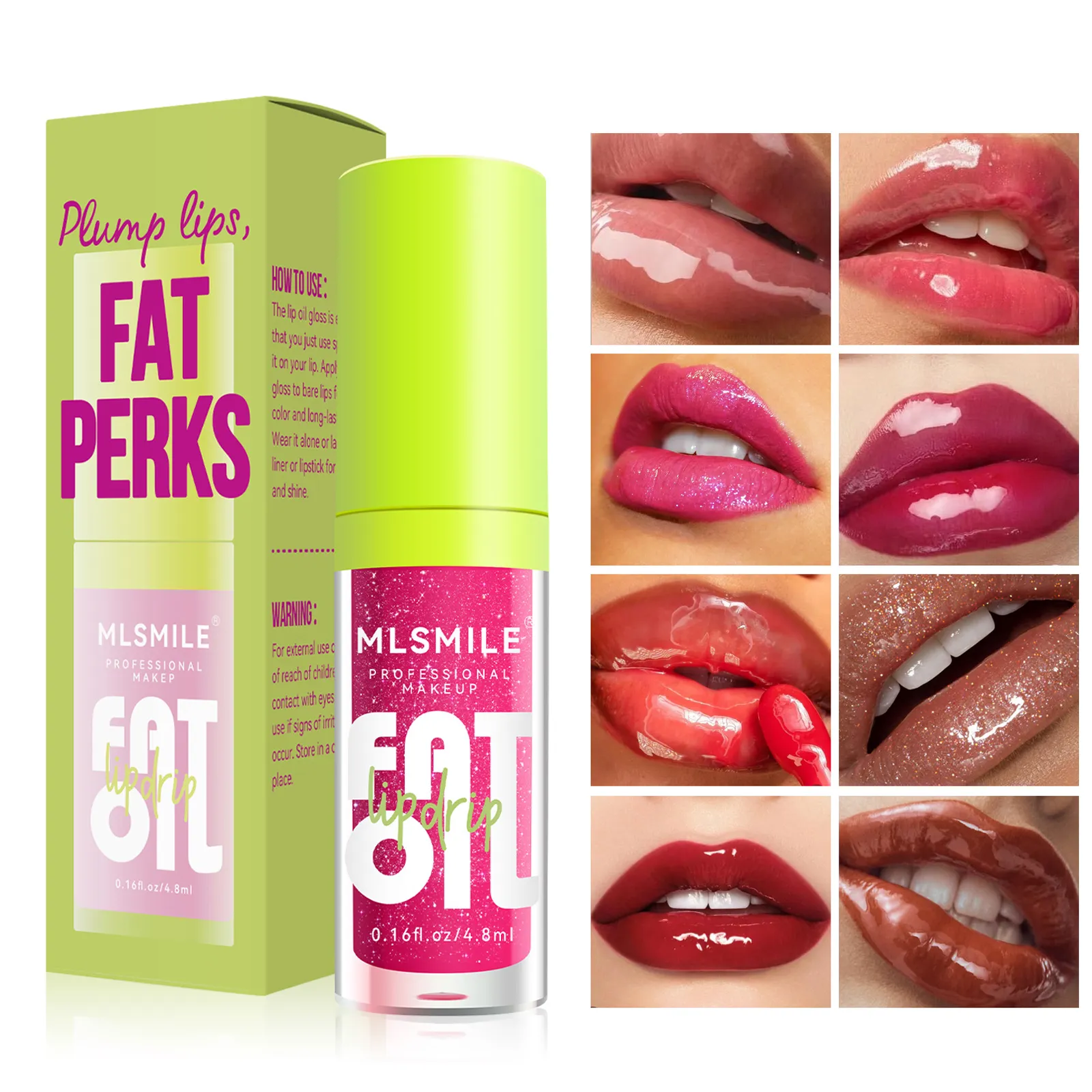 Lip Plumper Gloss Gordura Lip Oil Gotejamento Hidratante Plumping Gloss Brilhante Transparente Longa Duração Nutritivo Não pegajoso Fresco Claro Suave Cuidado labial em massa