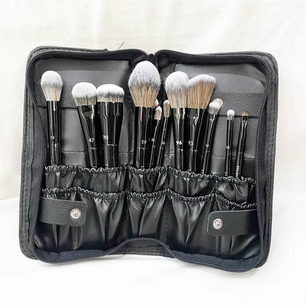 New Black Makeup Brushes Set 11pcs - Soft Synthetic Bristles Beauty Face & Eye Foundation Powder Blush Eye Shadow Higlighter Shape Contouring Cosmetics Blending Tools