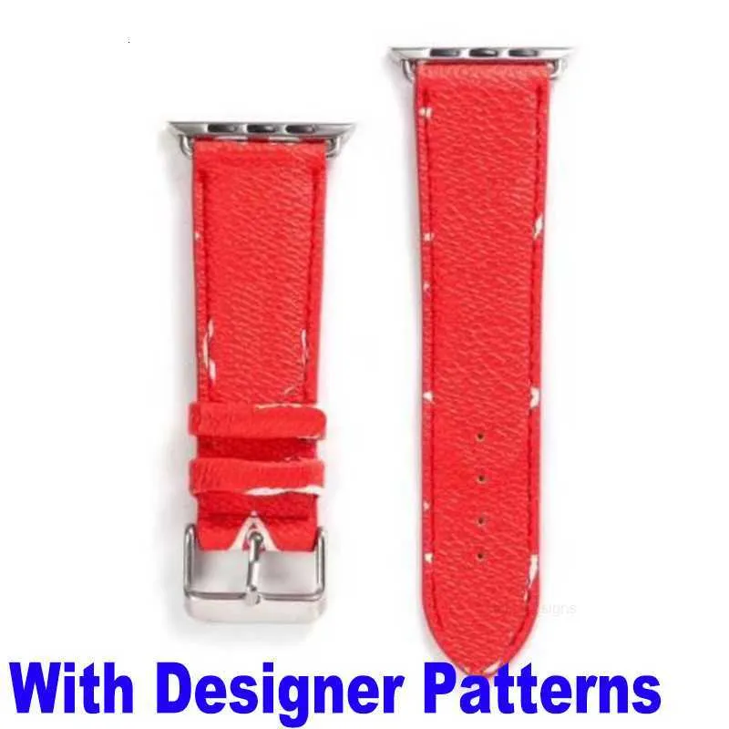 Designer Top Fashion G Designer-Uhrenarmband für Apple Watch Serie 8 7 6 5 4 3 2 1 SE PU-Leder L Blumendruckmuster Smart Bands 49 mm 41 mm 45 mm 40 mm 38 mm 42 mm Armband