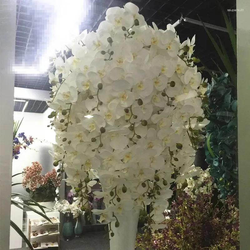 Fleurs décoratives Phalaenopsis mariage fausse fleur Simulation plante salon décoration de la maison en soie