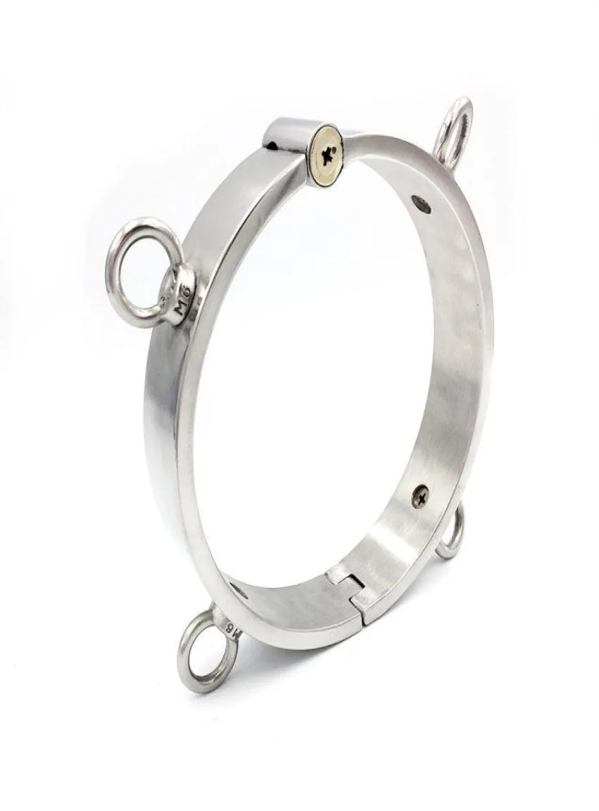 Bondage Metalen Drukslot Halsband Manchetten Beugel Slave Terughoudendheid Halsring R564146586