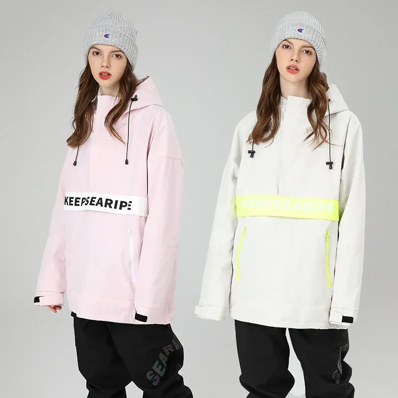 Chaquetas SEARIPE Chaqueta de esquí Hombres Mujeres Sudaderas de esquí Impermeable A prueba de viento Transpirable Sudadera con capucha Deportes al aire libre Snowboardwear Tops