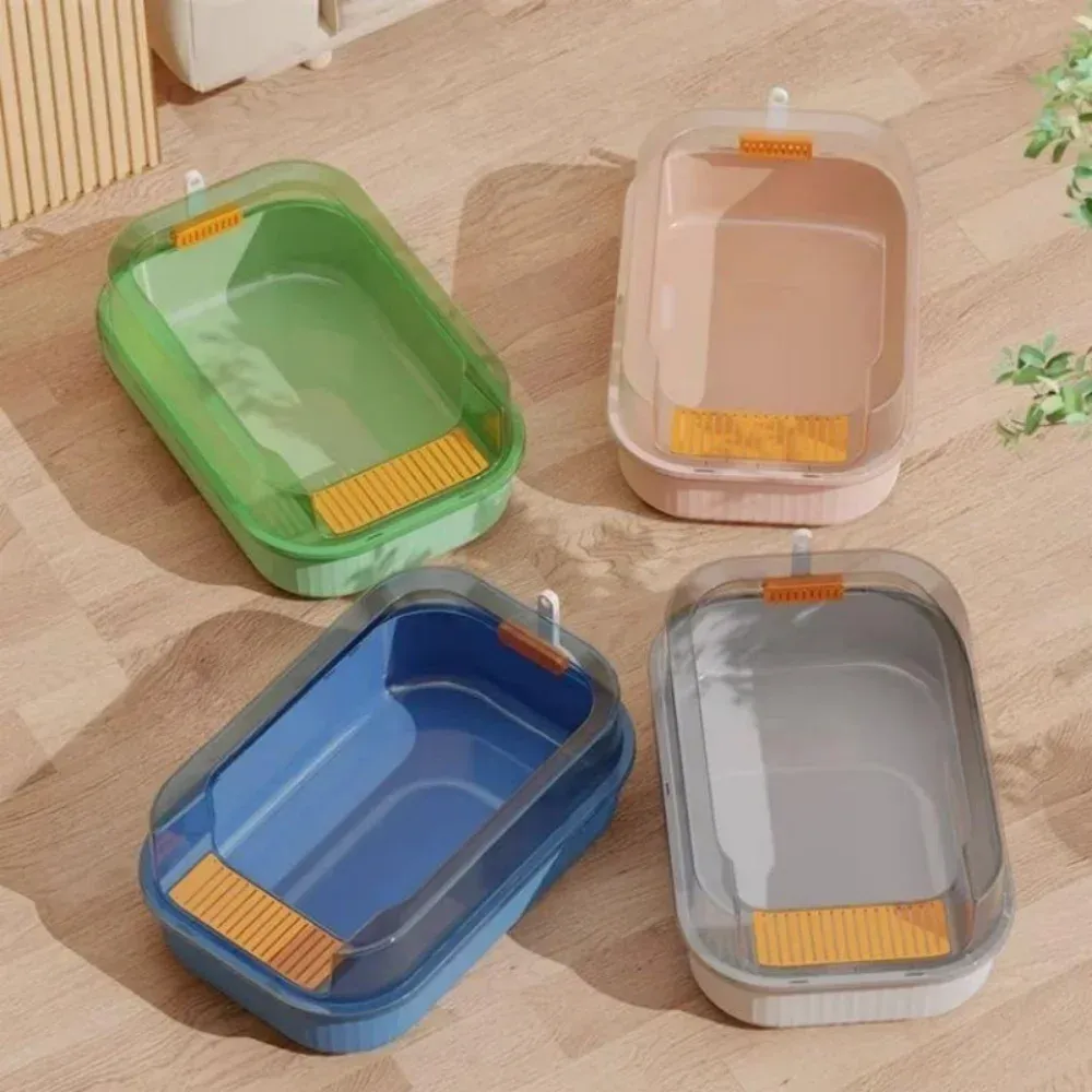 Boxes Semienclosed Cat Litter Box Large Capacity Pet Sandbox Splashproof Cat Tray Cat Toilet Cleaning Bath Basin Supplies