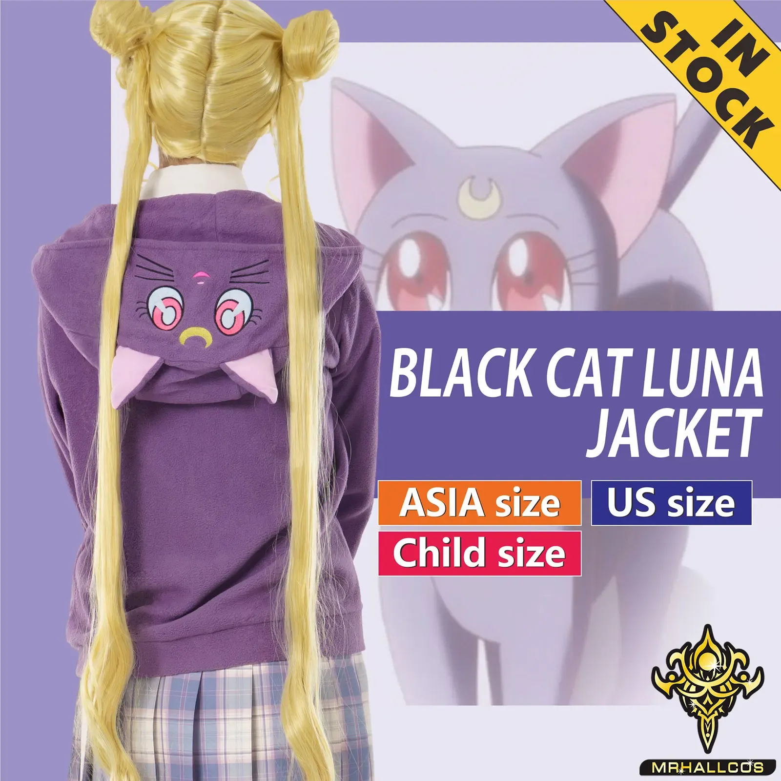 Costumi mrhallcos anime cosplay marinai lune lune la giacca gatto nero luna costume di cristallo Halloween jk party per bambini donne per adulti più dimensioni