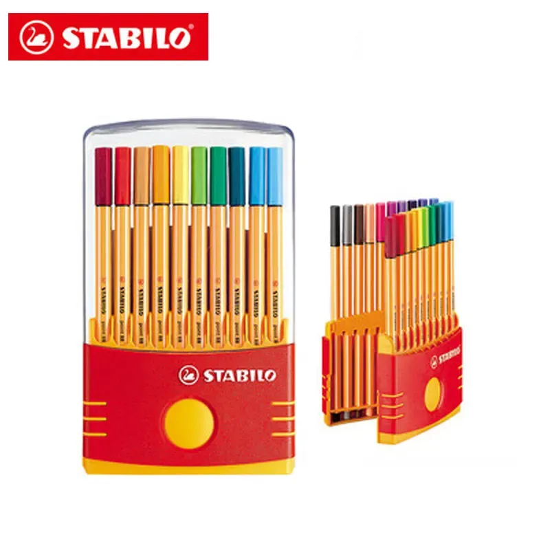 Pens Stabilo 88 Fiber Pen Fineliner Gel Pens 0.4 mm 10/20/25 Color Professional Color Art Marker School Stationery 1 Set