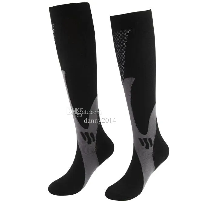 Kompressionsstrumpor Nylon Medicinsk sjuksköterskor Strumpor Knee High Socks Outdoor Cykling snabbtorkande andningsbara vuxna sportstrumpor