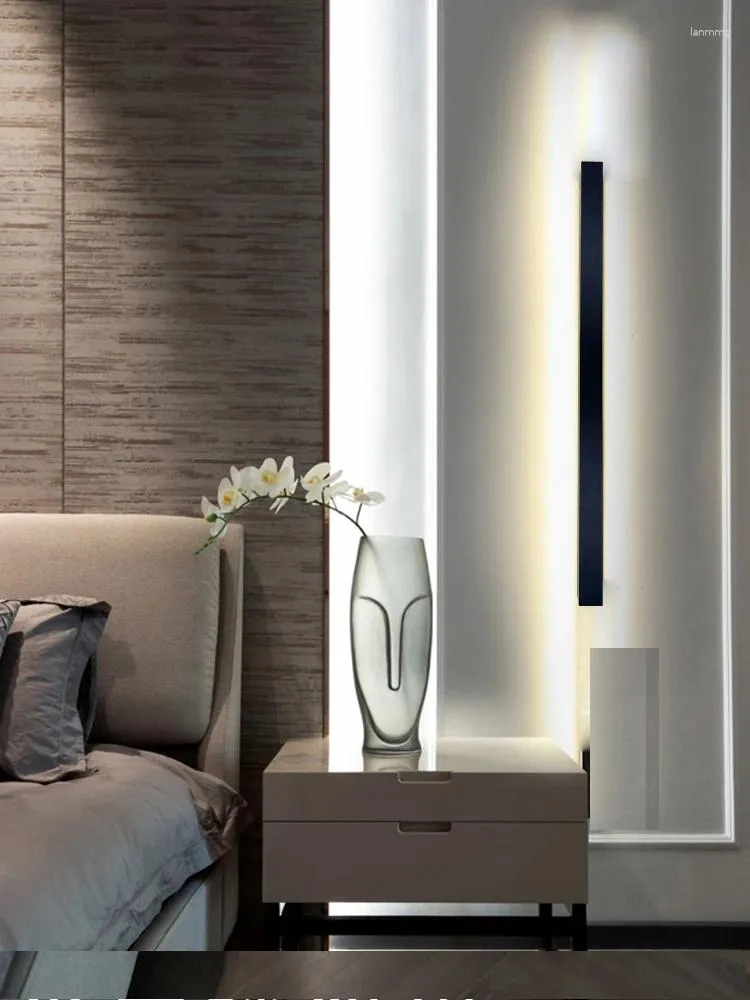 Vägglampa modernt led inomhus ljus linje sconces sovrummet sovrum hem deco belysning fixturer för vardagsrum 50 cm 10w