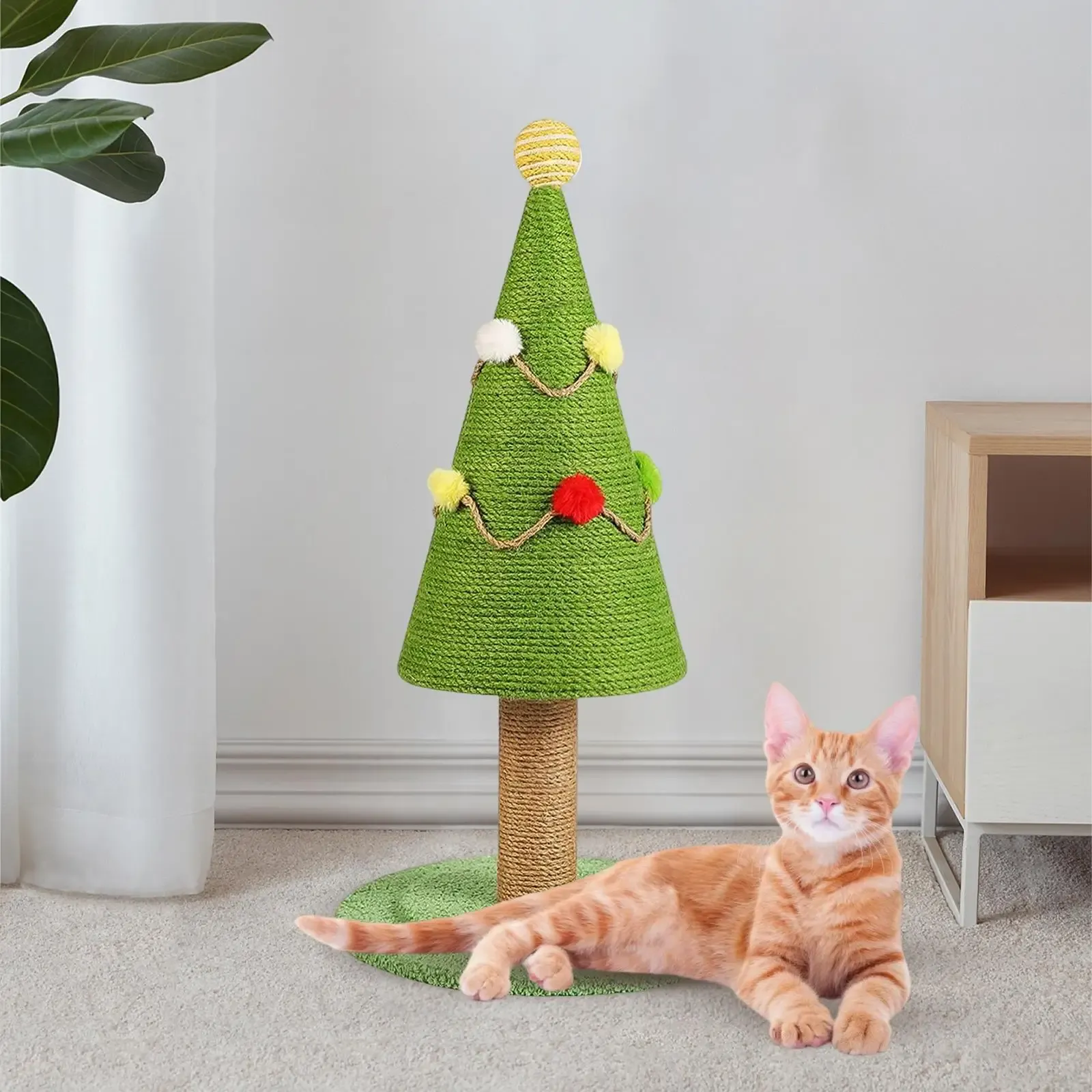 Scratchers Sisal Cat Scratch Post Christmas Tree Decorative Art Decor Activity Toys Scratcher Board Crafts Funny Claw Scratching for Lawn