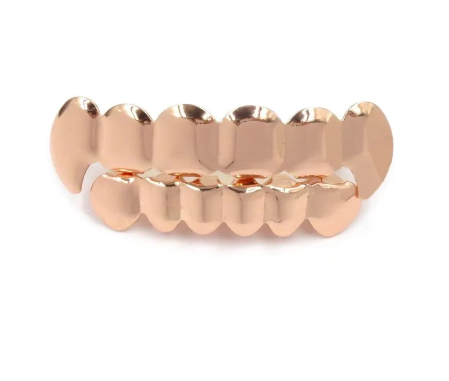 Personality Fangs Teeth Gold Silver Rose Gold Teeth Grillz Gold False Teeth Sets Vampire Grills For womenmen Dental Grills Jewelr7273850