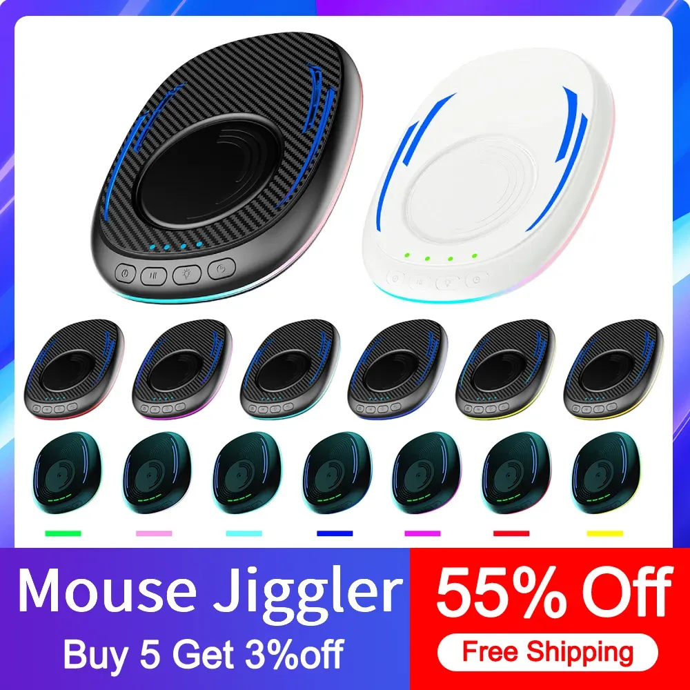 Fareler Otomatik Fare Jiggler Taşıyıcı Açma/Kapama Anahtarı Fare Mekanik Hareket Pad RGB Alınılmaz Fare Jiggler Bilgisayar Kilit Ekranı