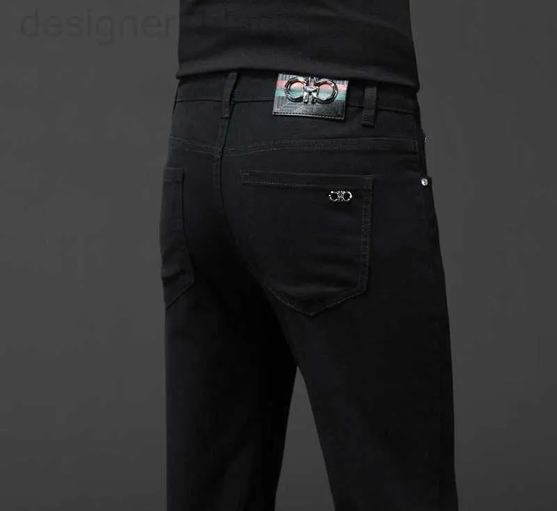 Jeans de créateur pour hommes Fashion Live Noir Blanc Petit pantalon droit Marque élastique 24ss