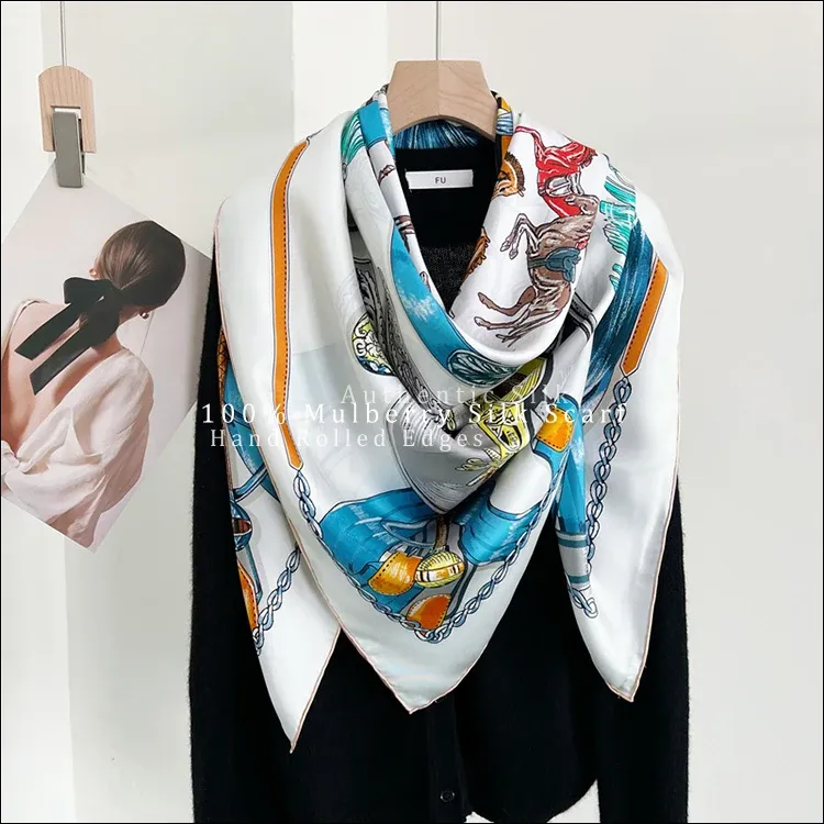 Pure Mulberry Silk Scarf - Large 135cm Shawl, Luxury