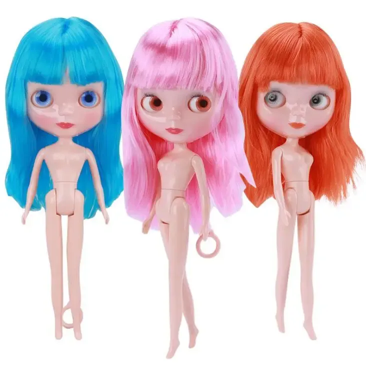 Lalki 30 cm połączone lalki BJD dla dziewczynki Blyth Doll Kolor włosy Makeup Nude Doll Dress For Girl
