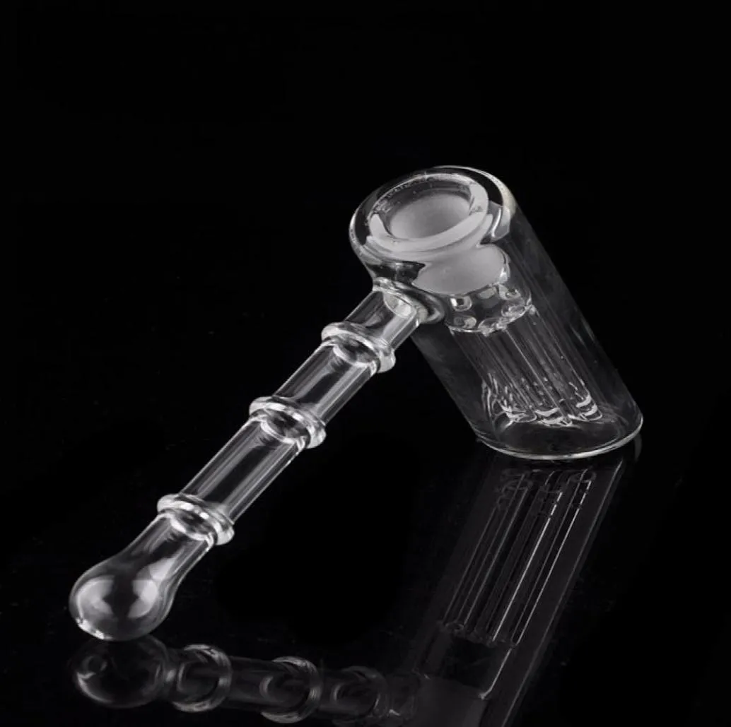 Glass Hammer Bubblers 6 Arm Perc Glass Percolator Bubbler Water Pipe Glass Smoking Pipes Showerhead Perc Two Functions Shippi296R1884174