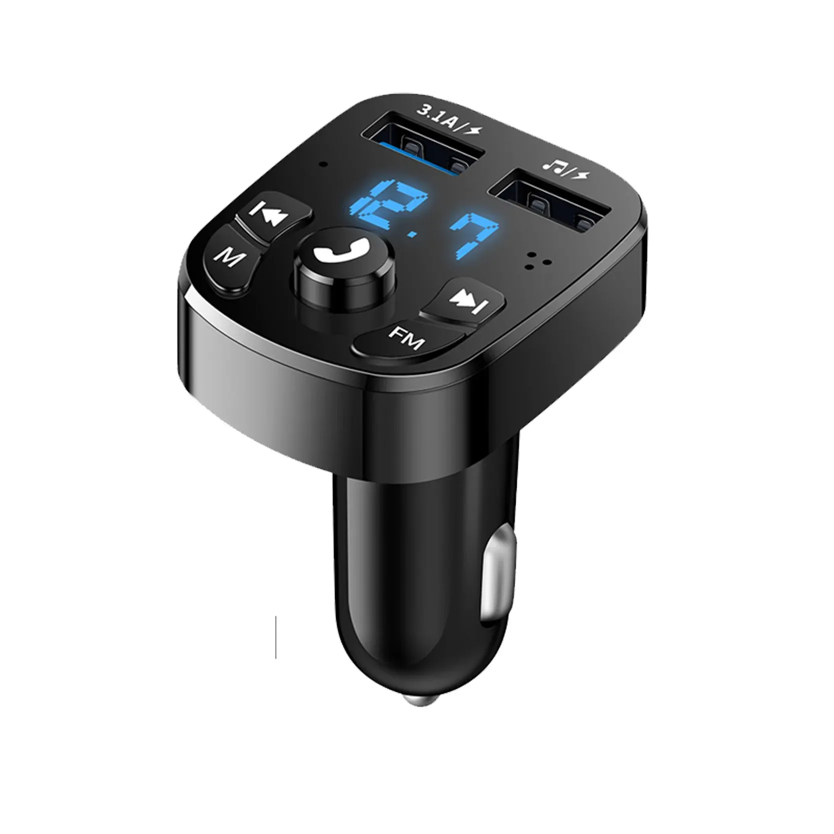 Players S5 Car Bluetooth MP3 Player FM Bluetooth Receiver Car Music USB Flash Drive Supplies Dual USB Car Charge rapide