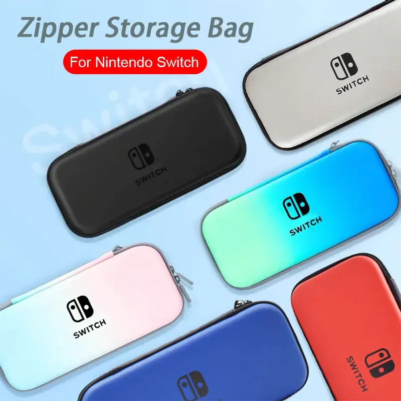 Väskor dragkedja förvaringspåse för Nintendo Switch Travel Bärande skyddsfodral har logotyp ns OLED Game Console Shell Cover -tillbehör