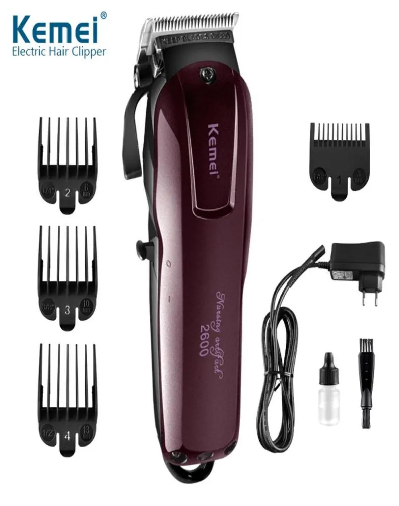 Kemei Professional Designer Hair Clipper Beardシェービングマシン100240V 4ヘッド付き強力な電気かみそり6308724