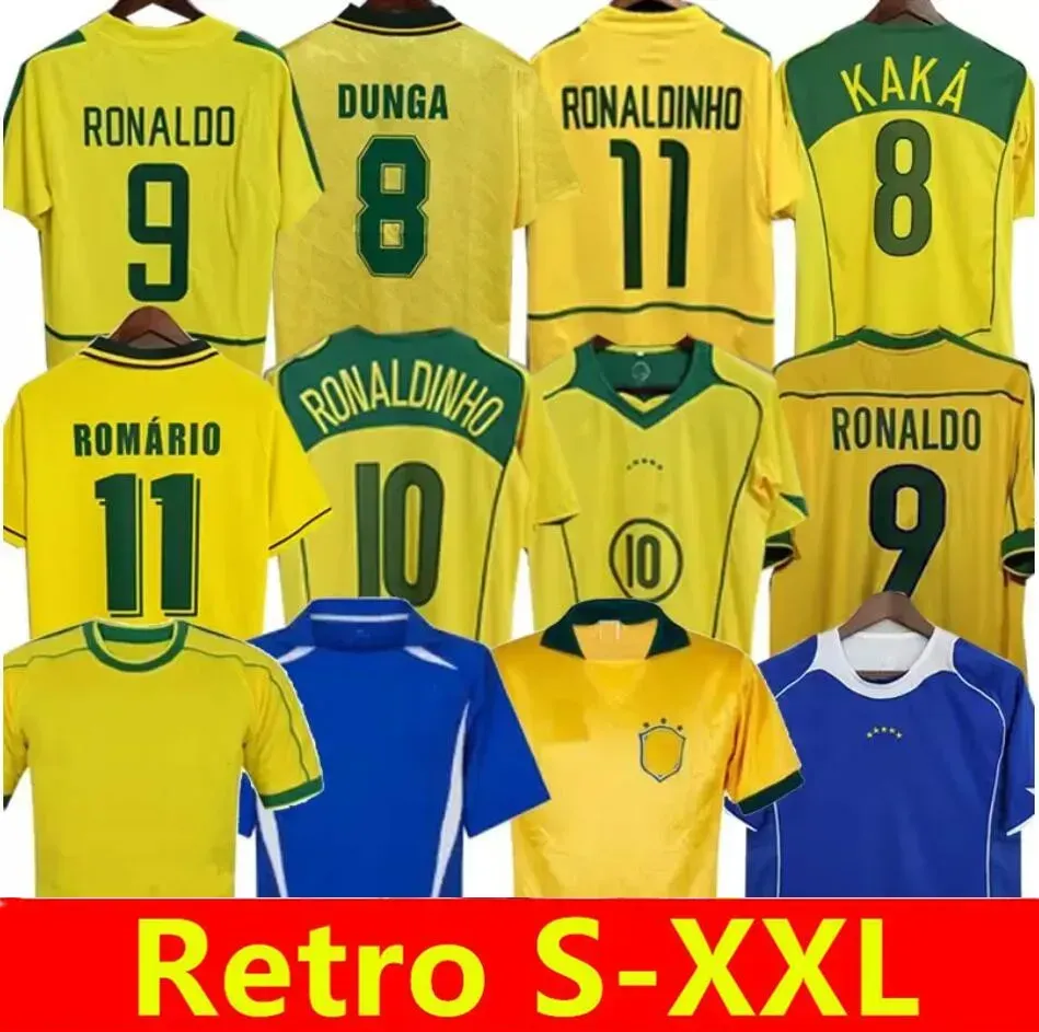 Brasil Retro Soccer Jerseys Ronaldo 1957 85 88 91 93 94 98 00 02 04 06 12 Ronaldinho Kaka R.