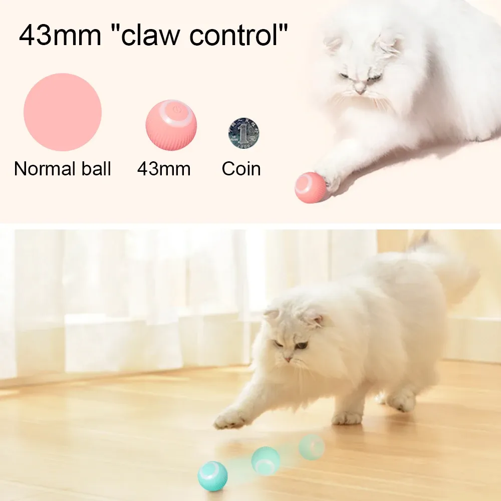 おもちゃペットのインタラクティブな猫のおもちゃボールUSB充電、360°の自動回転するローリングボールペットスポーツを追いかけるおもちゃボールを追いかける