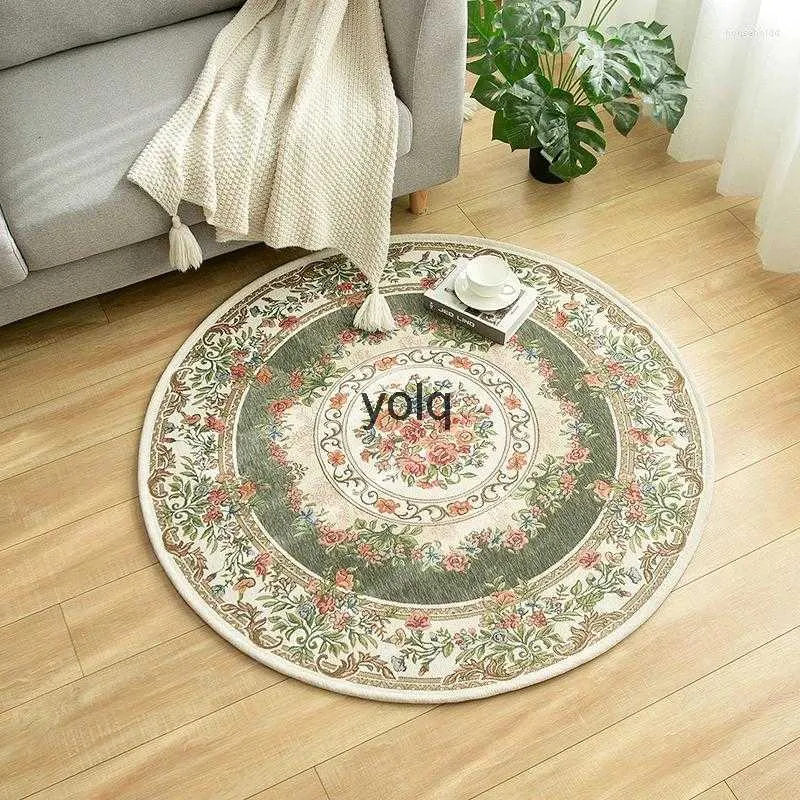 Carpets Jacquard Round Mat For Home Decor Living Room Sofa Chairs Floor Bedroom Balcony Bedside Area Rugs Washable 90/120cmH24229
