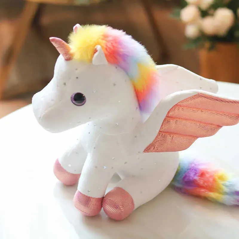 Regalo dei bambini della bambola del giocattolo della peluche dell'unicorno stellato stellato da 22 cm di 7.9 pollici 22cm della fabbrica 4 colori all'ingrosso della fabbrica 2024