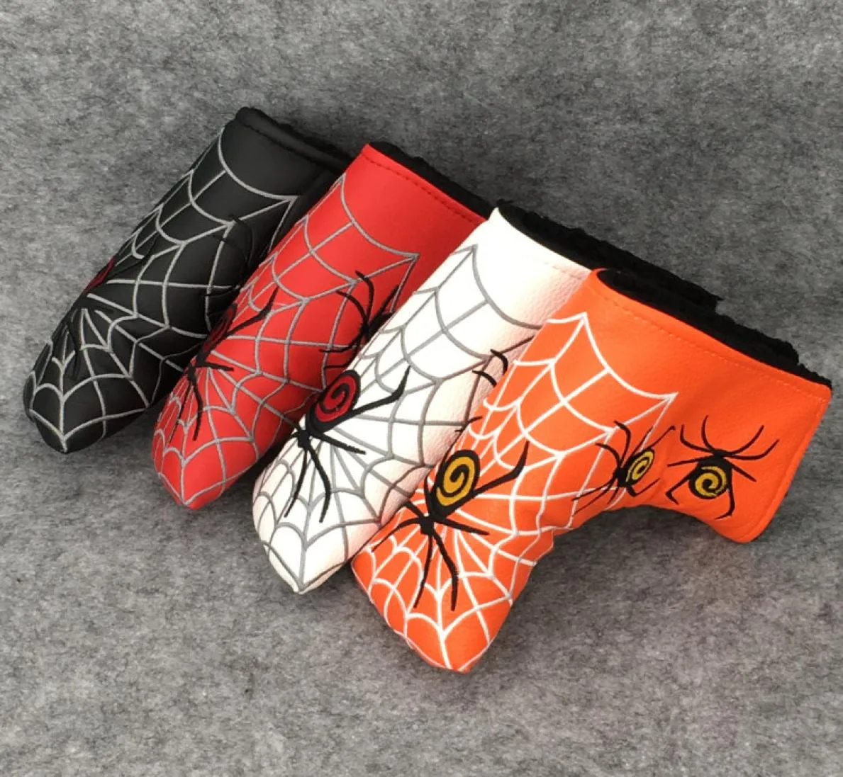 New Golf HeadCover High Quality PU Leather Golf Putter protecter with spider Embroider golf cover 4colour4350023