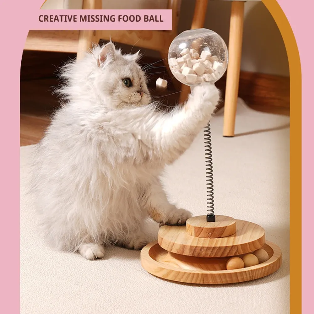 Toys 1st Pet Puzzle Leak Food Ball faller inte ner Toy Cat Hit Tease Cat Self Hjälp Snack Feeder