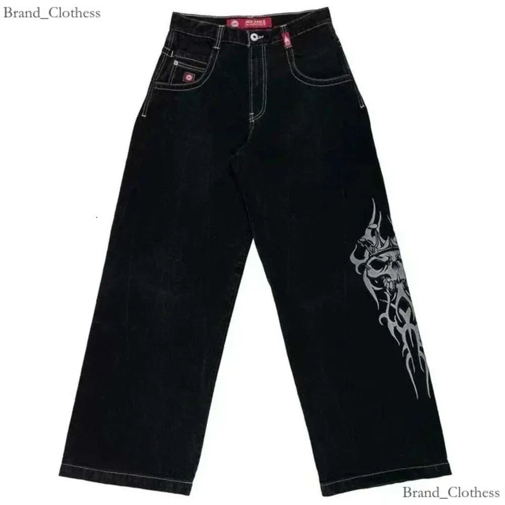 Jeans Jnco da uomo Streetwear JNCO Uomo Y2K Harajuku Hip Hop Tasca oversize Baggy Pantaloni neri Pantaloni gotici a vita alta Pantaloni larghi Moda Viola Jeans di marca 8476