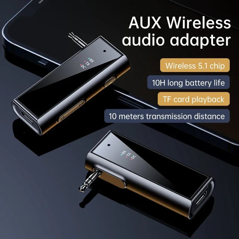 Adapter Lemorele Bluetooth Adapter nadajnik Bluetooth Aux 5.0 bezprzewodowe 3,5 mm adapter stereo dla słuchawek audio