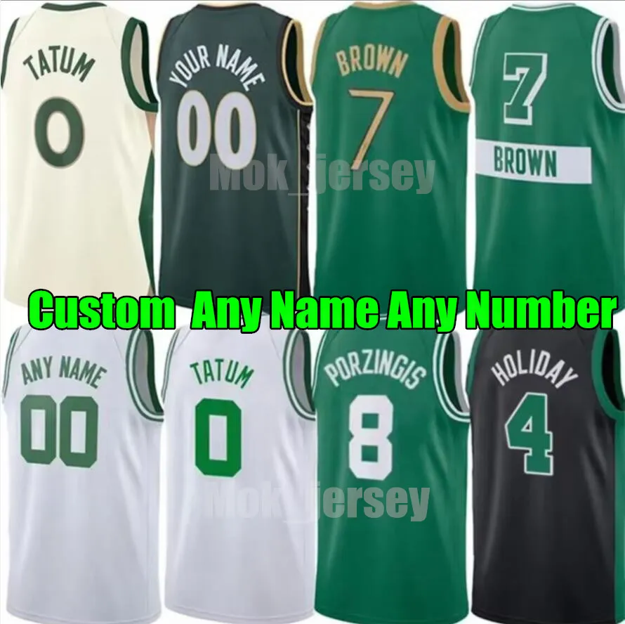 Maglie da basket personalizzate Uomo Jayson Tatum Kristaps Porzingis celtics Derrick White Jaylen Brown Jrue Holiday Al Horford Sam Bostons Hauser