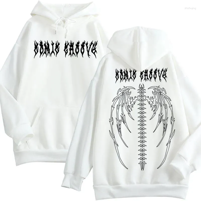 Kvinnors hoodies Dark Skeleton Wing Pullover Punk Loose Casual Hoodie Winter Sweatshirt Överdimensionerad Harajuku Sport Outfit For Women Man Boy Girl