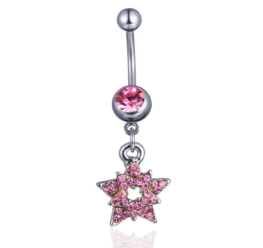 D0747 1 kleur mooie stijl navelpiercing roze zoals afgebeeld piercing body sieraden navel2399666