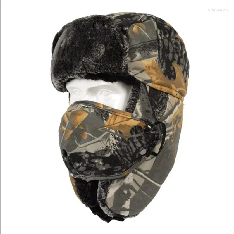 Berets Cap Für Männer Frauen Winter Jagd Hut Bionic Camouflage Wandern Caps Outdoor Thermische Warme Ohr Winddicht