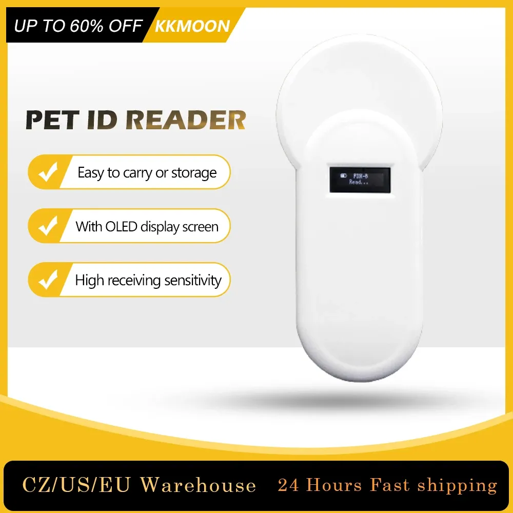 Microchips 134.2KHz Pet ID Reader Animal Chip Digital Scanner Microchip Handheld Identification General Application for Cat Dog with Buzzer